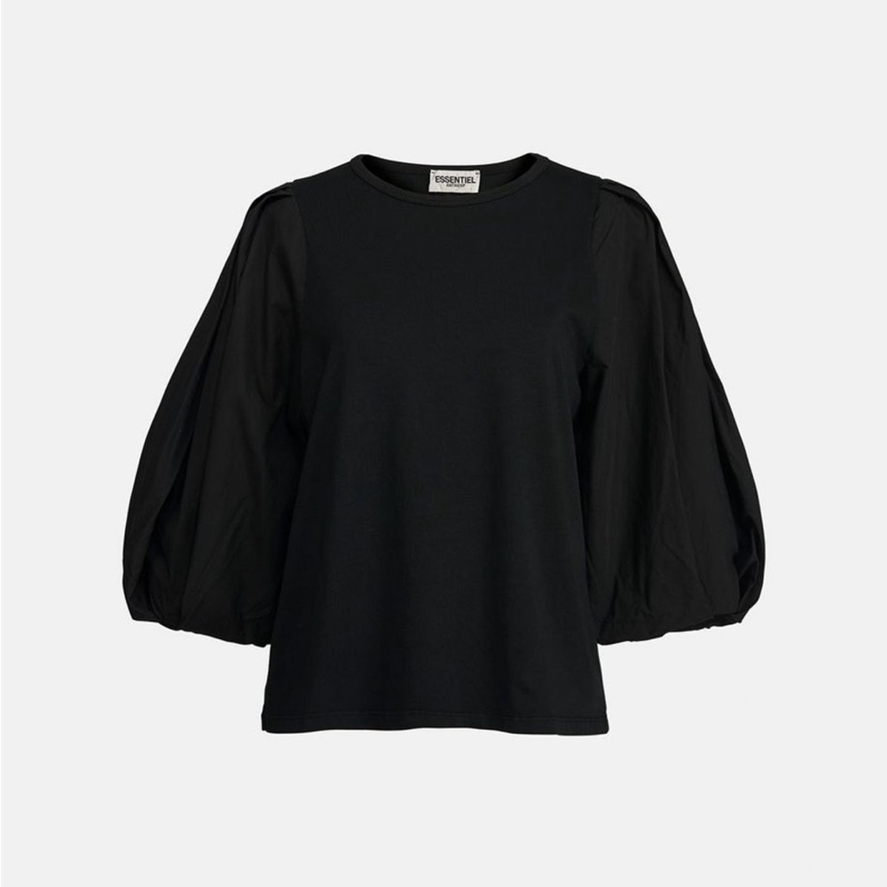Essentiel Antwerp Apero Top Black Puff Sleeves